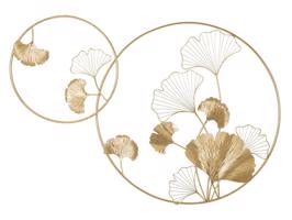 Ginko biloba leveles kerek fali dekoráció, arany - GINKO - Butopêa